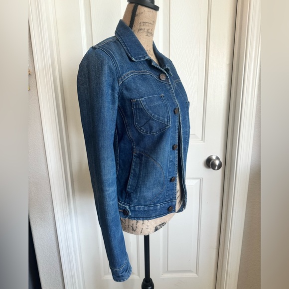 Carbon Vintage Button Front Long Sleeve Denim Jean Jacket Women’s Size P GUC - Picture 4 of 16